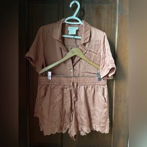 Women's Satin Sleepwear Set in Pink BHLDN